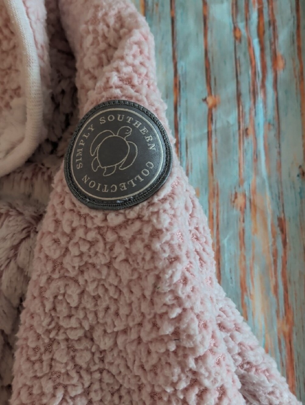 Simply Southern Light Pink Sherpa Pullover with Snap Buttons - Picture 5 of 6